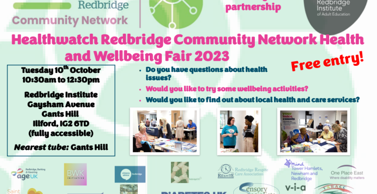 Healthwatch Redbridge Community Network Fair poster