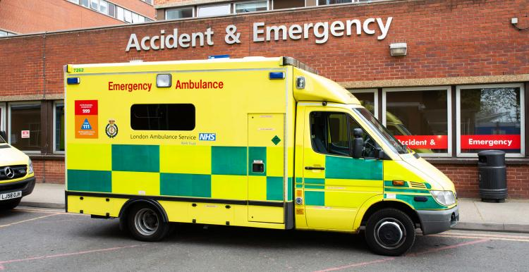 An ambulance outside Accident and Emergency