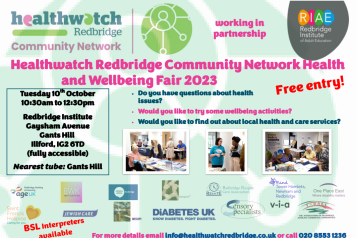 Healthwatch Redbridge Community Network Fair poster