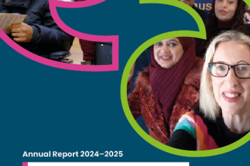 The front cover of the Healthwatch Redbridge 2024-2025 report titled 'unlocking the power of people driven care'