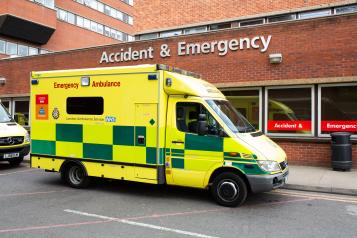 Ambulance parked outside A&E