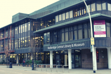 Outside Redbridge Central Library