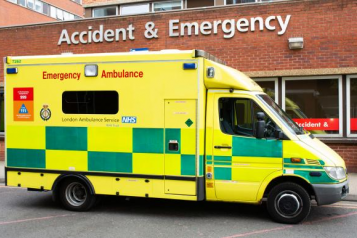 An ambulance outside Accident and Emergency