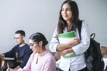 various students in a classroom