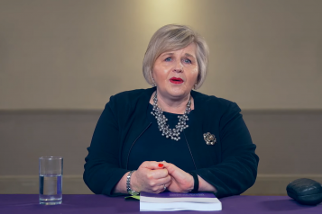 Donna Ockenden, independent healthcare reviewer, sat at her desk