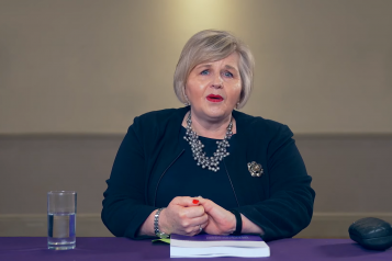 Donna Ockenden, independent healthcare reviewer, sat at her desk 