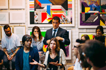 Crowd of people at a public meeting