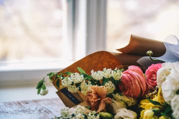 Bunch of flowers on a table