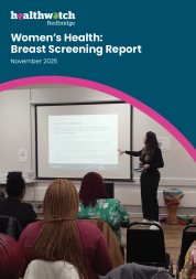 The front cover of the Healthwatch Redbridge Breast Screening report
