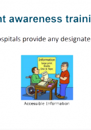 Illustration of a wheelchair user talking to company representative at a stand